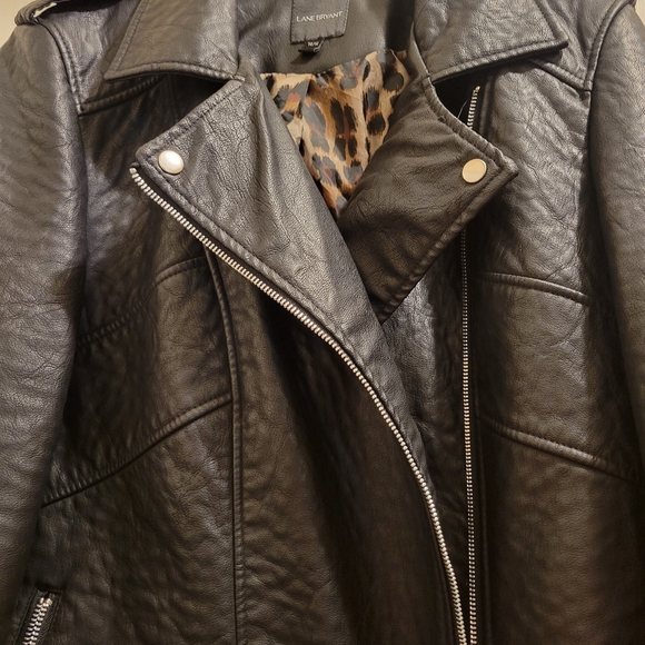 Lane Bryant Black Leather Moto Jacket  Size 14/16 - Picture 4 of 6